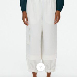 NWT Tibi Celia Drape pull on joggers, white, XS, $325